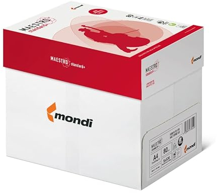 Mondi MAESTRO standard + | 2500 Blatt | Kopier-/ Druckerpapier | DIN A4 | 80 g/m² | Papier Weiß