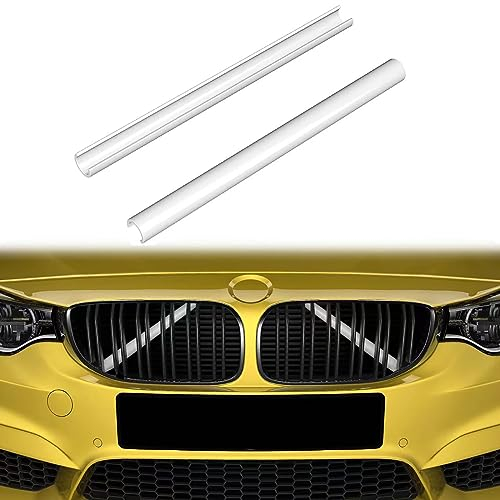 Frontgrill Einsatz, Streifen Kühlergrill Einsätze Zierleiste Kompatibel mit BMW 5er F07 F10 F11 F18, Grilleinsatzzubehör für 520i 523i 525i 528i 530i 535i 550i Zubehör (Weiß)