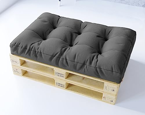 King Matratzen Palettenkissen Set für Europaletten - Premium Wasserdicht sitzkissen rückenkissen Indoor und Outdor 120x80 120x40 60x40 2 Farben (120 x 80 x 12 cm GRAU (13))