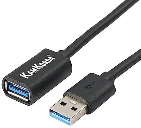 KamKorda USB A Extension Cable | USB Extension | Durable USB3.0 Cable for High Speed Data Transfer (5Gbps) Ideal for Computers Hubs Printers - 2m