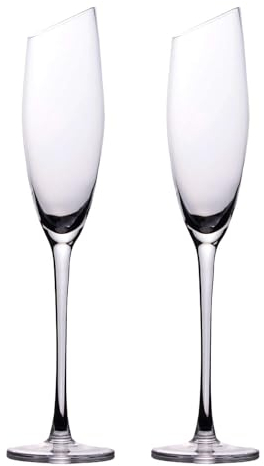 Intirilife 2x flûte à champagne avec bord moderne - 150 ml de contenance - flûte à champagne Prosecco verre cristal résistant au lave-vaisselle antichoc