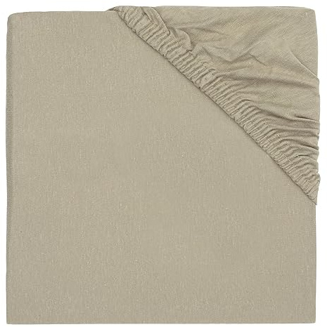 Jollein Spannbettlaken Jersey - Für den Laufstall - Olive Green - 75x95cm - 100% Baumwolle - Spannbetttuch Laufgitter - Olivgrün
