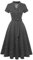Wedtrend Cocktailkleid Rockabilly Damen Schuhe Kleid Rockabilly Kleider Damen mit Ärmel Petticoat Kostüm Retro Kleider Damen WTP30001 BlackSmallWhiteDot XL