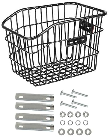 JISADER Panier de Vélo Arrière,Panier Vélo Arrière avec Réflecteur,Panier à Vélo Etanche pour Porte-Bagages Arrière, Bike Basket Metal,Montage Facile pour Vélo Electrique Vélo,VTT,31x26x22cm