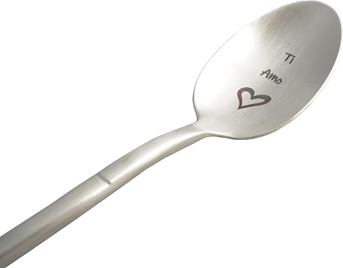 Löffel mit Liebesbotschaft Ich liebe dich, originelles und individuelles Geschenk für Weihnachten, Geburtstag, Party, Kaffeelöffel, Dessert-Löffel, Geschenk für einen lieben Menschen