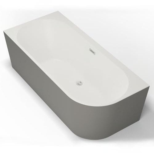 SPALINA Capri Gauche Grigia - Vasca freestanding a Parete Sinistra L 170 x l 76 cm