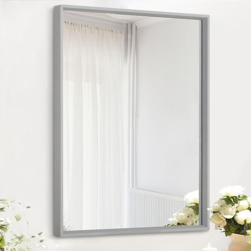 AAZZKANG Wandspiegel, dekorativer Spiegel mit Metallrahmen, 70 x 50 cm, moderner Schlafzimmer-Schminkspiegel, Wanddekoration, rechteckig