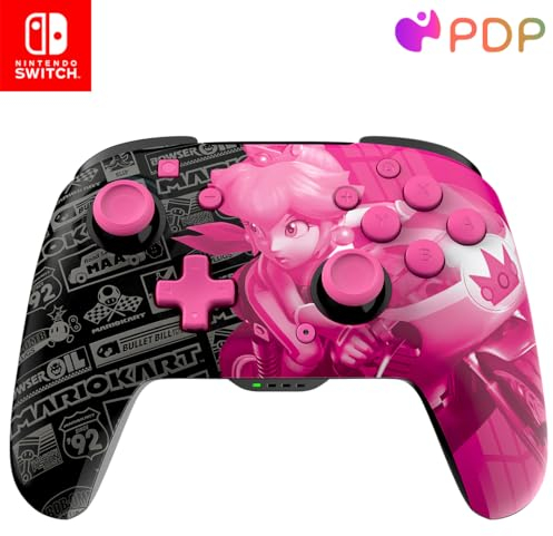 PDP Rematch GLOW Wireless Controller Grand Prix Peach Nintendo Switch