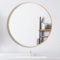 FRUMENSHIP Spiegel Rund Gold, 76 x 76 cm Runder Wandspiegel, Spiegel mit Metallrahmen, Moderner Hängespiegel, für Flur, Wohnzimmer, Badezimmer, Schlafzimmer