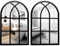2 Pezzi Specchio da Parete Finestra per Decorazioni da Parete Vintage Rustico Specchio da Parete ad Arco con Vetro Decorativo Specchio da Finestra(Nero)