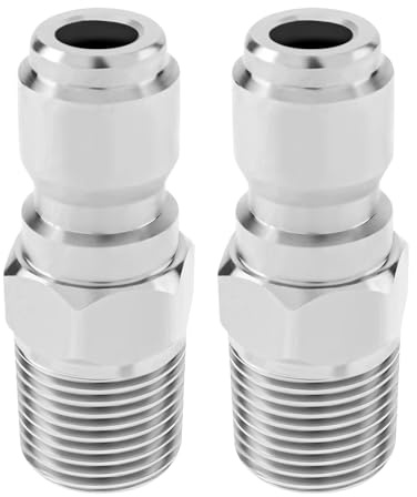 2 Pcs NPT 3/8 Inch Pressure Washer Coupler Quick Connect Fittings Plug