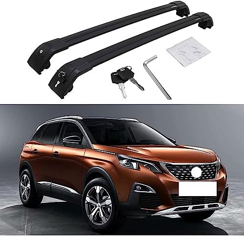 ZHANGX für Peugeot 3008 2017-2020 DachträGer RelingträGer,Dachgepäckträger-Alu Relingträger 2 Stücke