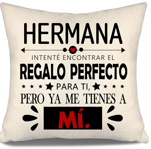 Aosumin Fundas de Cojín para Hermana o Hermano - Divertido Regalo de Cumpleaños para Mejores Hermanas