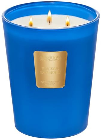 M&SENSE Duftkerze im Glas groß Patchouli Kerze Sandelholz mit 3 Dochte Sojawachskerze mit 150 Stunden lange Brenndauer starke Duftkerze groß Heim Deko Geschenkkerze für sie
