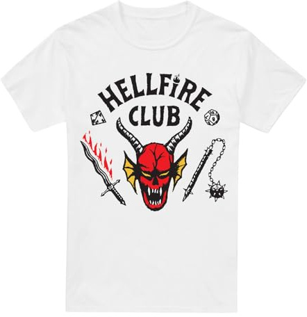 Stranger Things - Hellfire Club Unisex T Shirt, White, XX-Large