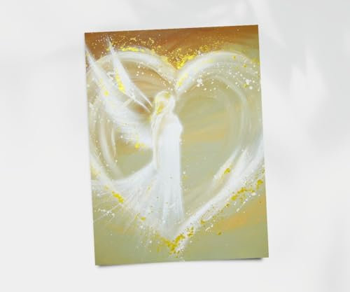 Henriettes-ART Bild in Beige - Engel Poster Deko „Weg ins Herz“ – Für liebevolle Räume & bewusste Geschenke (60x80cm)