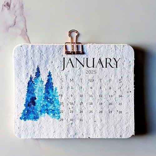 Pflanzbarer Saatkalender 2025, Einpflanzbarer Tischkalender Aus Recyceltem Saatpapier, Pflanzbarer 12-Monats-Kalender, Samen Kalender 2025, Saat Adventskalender 2025