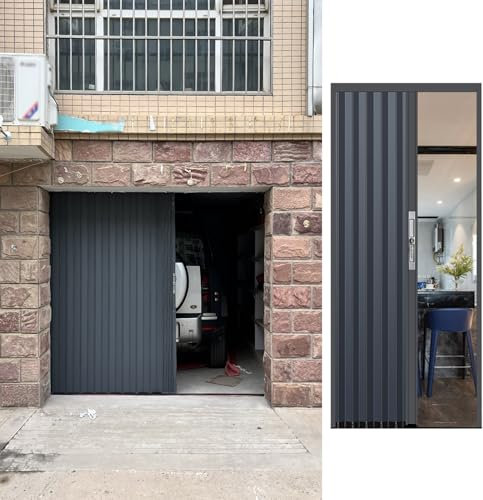 Falttür Falttüren Innentüren Falttür für Den Innen- Und Außenbereich mit Schloss, Haus, Wohnung, Bauernhof Falttüren für Türöffnungen, Aluminium Falttüren für Badezimmer, Küche, Schrank(38x96in(96.5x2