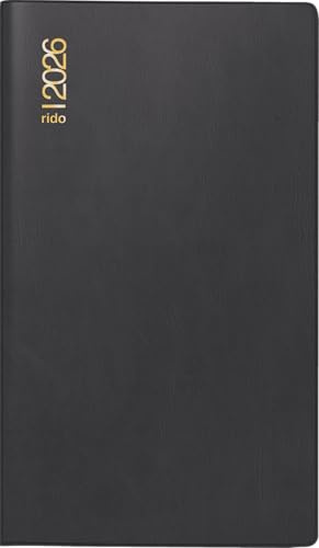rido/idé Taschenkalender Mod. Miniplaner d 15 2026 | A6, Kunststoff, schwarz