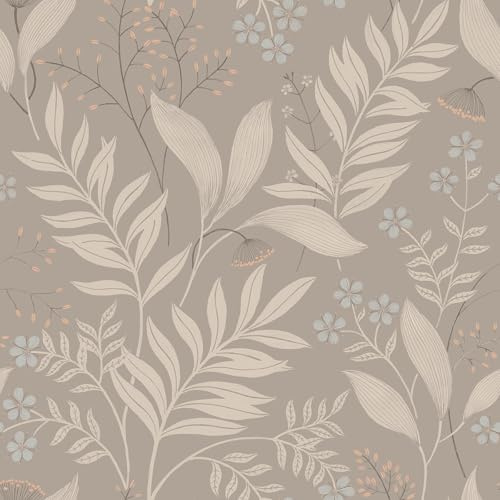 NuWallpaper Amanda Taupe Peel and Stick Wallpaper, NUS6424
