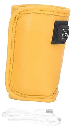 BESPORTBLE Portable USB Milk Bottle Warmer Cover 3 Temperature Settings for Travel Orange Convenient Heating for Feeding Go