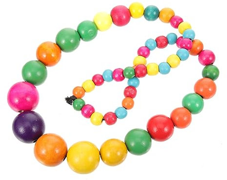 OUNONA Collier en Perles Colorées Bijoux en Bois pour Femmes Long et Élégant Accessoire de Mode Sorties Design Unique et Coloré