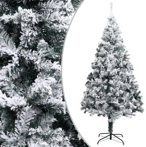 Albero di Natale artificiale con floccato verde neve, 400 cm, in PVC