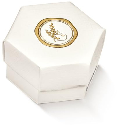 Ingrosso e Risparmio Bomboniere Cresima 10 pz Scatolina Esagono con Colomba e Ulivo Color Oro in Rilievo Coperchio Confettata Portaconfetti Bimbo Bimba Segnaposto Originali Economiche Fai da Te