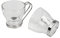 TrAdE Shop Traesio 6 TAZZINE 100ml Tazza Caffe' in Vetro con Manico Acciaio Bicchiere Espresso Bar
