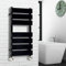 NRG Contemporary Flat Panel Bathroom Heated Towel Rail Radiator Rad Warmer - 650 x 400 Black