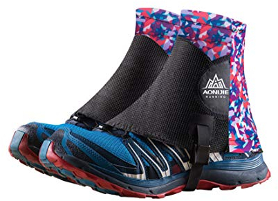 AONIJIE Damen und Herren 1 Paar Outdoor Sport Gamaschen für Laufen, Wandern (Lila)