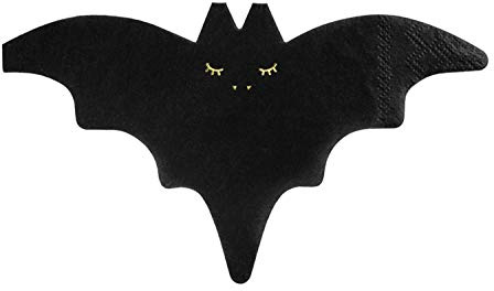 Premium Weddings Fledermaus Papierservietten schwarz 16 x 9 cm 3-lagig 20 Stück - Halloween Serviette