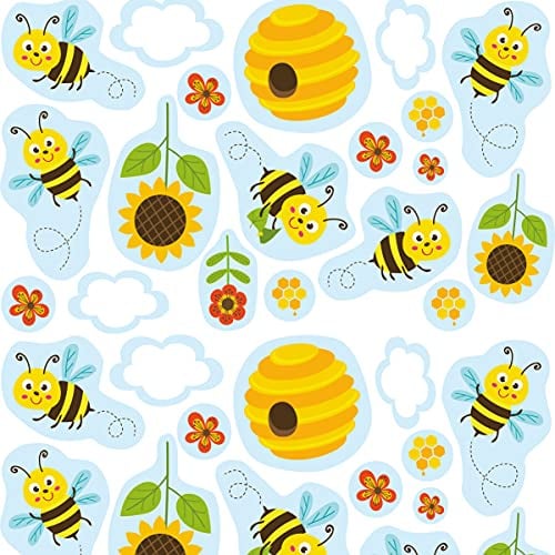 57-teiliges XXL-Konfetti-Set * SÜSSE BIENEN * als Deko für Kinderparty und Kindergeburtstag | Biene Tischdeko Party Set