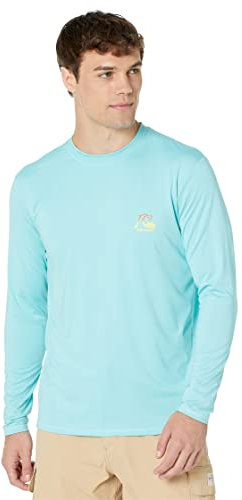 Quiksilver Herren Heritage Ls Rashguard Surf Tee mit Langen Ärmeln Rash-Guard-Shirt, Angel Blue Heather, M