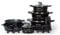 Royalty Line® Topfset 14 Tlg. Schwarz - Töpfe Set geeignet für Induktion - Kochtopf Set & Pfannen mit Anti Haft Beschichtung - Pfannenset aus Alu mit Hitzeschutz Silikon Griffen - Topf set mit Deckel