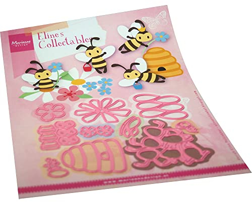 Marianne Design COL1505 Sammlerstücke, Bienen, aufwendige Designs und geprägte Details für Papierbastelarbeiten, Papier Gummi, rose, Einheitsgröße