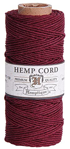 Hemptique #20 Hemp Twine Spool - 205 Ft of 1mm Hemp Cord Natural Bead Cord – Perfect String for Making Bracelets Jewellery Macrame Scrapbooking Necklaces Arts Crafts Gift Decoration & More