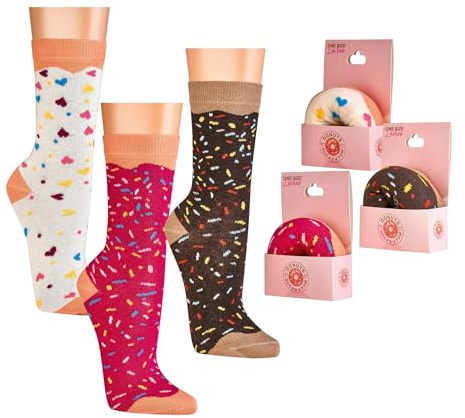 footart lustige bunte Donut Socken für Damen und Mädchen Geschenksocken