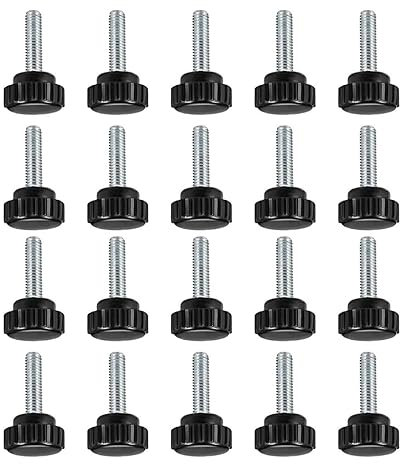 MACHSWON Knurled Clamping Knobs Saw Drill Press Lathe and Routing Jigs Packaging Machinery Printing Equipment Hand Clamping Handle Bolt Hand Knob Screw Replacement Parts M6 x 20mm 20pcs