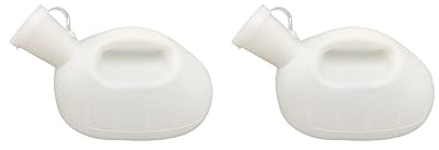 2 Set mit 2000 ml Urinalen für Herren, Urinalsammler für Camping, Auto, weiß, 2000 ml