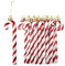 HERZWILD 12 decorazioni per albero di Natale a forma di bastoncini di zucchero, decorazioni palline natalizie (bianco-rosso)