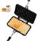 TEmkin Waffeleisen für den Haushalt, Waffeleisen – Dual-Druckguss-Aluminium mit antihaftbeschichteten Platten, Bakelit-Griff und Verschlussriegel