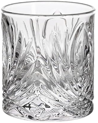 Verre à whisky à fond épais avec verre à whisky gravé et cristal transparent