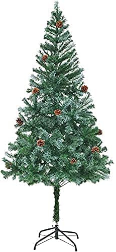 Weihnachtsbaum, Weihnachtsbaum, künstlicher Baum, unbeleuchteter Weihnachtsbaum, Dekoration, Schnee beflockter Reißverschlussbaum mit Beeren, Tannenzapfen, klappbarer Metallständer für Weihnachtsdeko