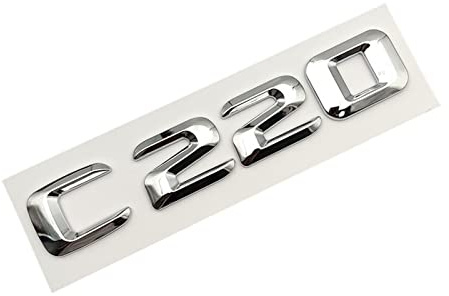 SCHAAN 3D Chrom Auto Buchstaben Kofferraum Emblem Abzeichen Aufkleber for Logo passend for Mercedes Benz C180 C200 C220 C300 C400 W204 W205 Zubehör Autoaufkleber (Color : C220)