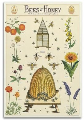 Vintage-Poster, Bienen und Honig, dekoratives Gemälde, Leinwand, Wandposter und Kunstdruck, moderne Familienschlafzimmer-Dekoration, Poster, 30 x 45 cm