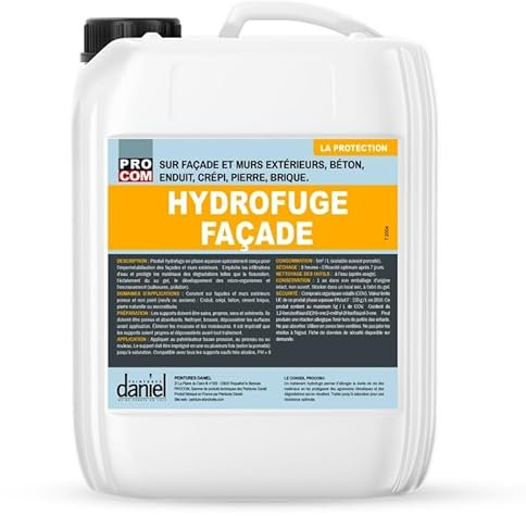 Hydrofuge façade incolore, imperméabilisant mur extérieur, pierre, enduit, crépi, ciment, béton, Defender - PROCOM 20 litres