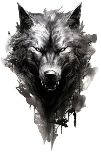 Samunshi® Wandtattoo Wolf Fenrir Wanddekoration Wandsticker nordische Legenden für Kinderzimmer Wohnzimmer Wikinger Wanddeko Odin20x30cm