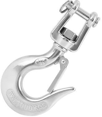 Gancho Giratorio de Acero Inoxidable 304 con Junta Giratoria Ganchos de Elevación Atornillables de 650 Kg/1000 Kg para Polipastos, Maquinaria Minera, Portuaria y Forestal (1000KG)