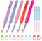 Crochet Hook Set, Size 6.5mm 7mm 8mm 9mm 10mm Ergonomic Aluminum Large Crochet Hooks Kit with Soft Handles Include Crochet Needles and Stitch Markers for Arthritic Hands Beginners Knitting Supplies